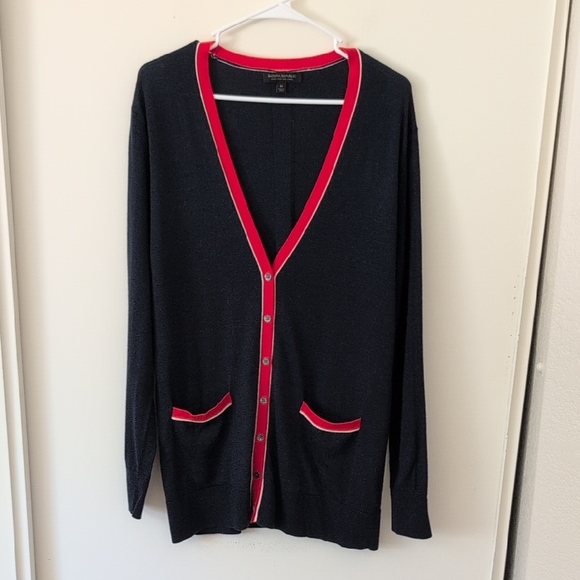 Banana Republic Womens Medium 100% Merino Wool Cardigan Blue Preppy Contemporary - Picture 1 of 7